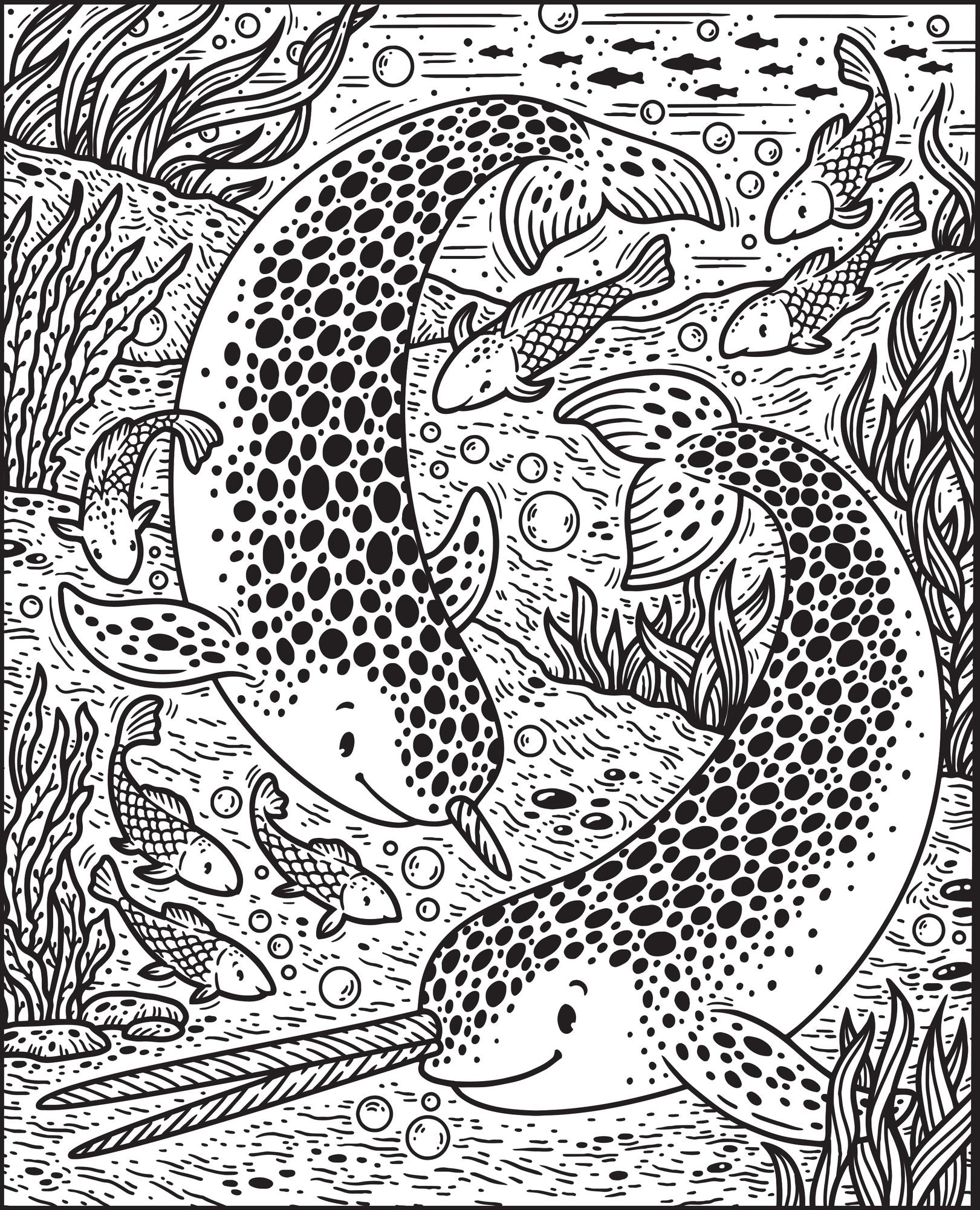 Narwhals and Other Sea Creatures Magic Painting Book