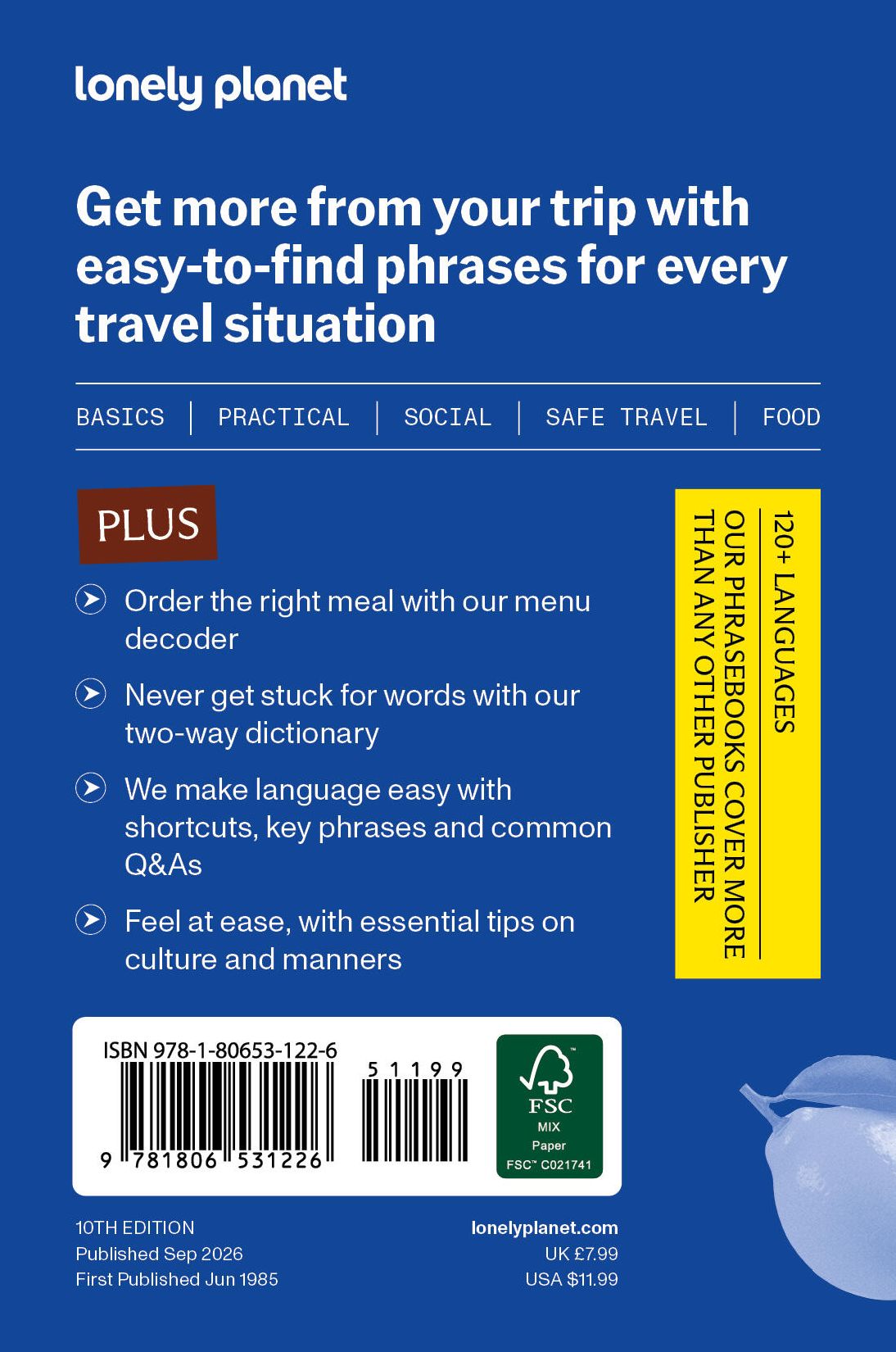 Lonely Planet Italian Travel Phrasebook & Dictionary: Learn Essential Phrases & Vocabulary 3,500 Word Two-Way Dictionary Pull-Out Fast Phrases Card Travel with Confidence