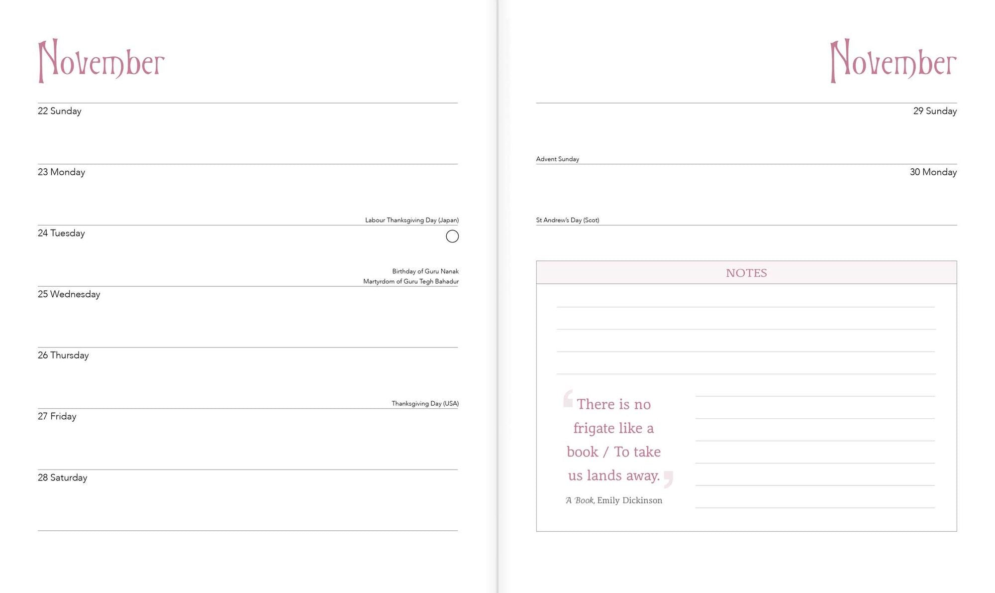 Book Lover's Diary 2026 Desk Diary Planner - Includes Quotes & Space for Lists & Reviews, Illustrated throughout