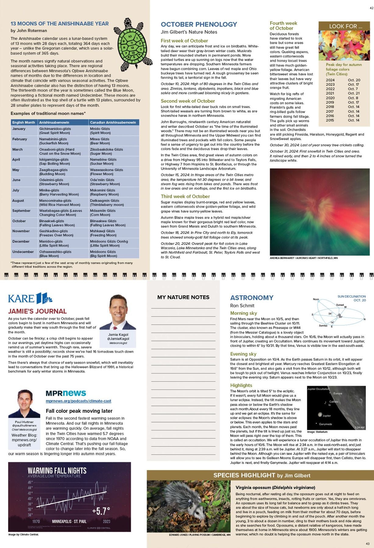 2026 Minnesota Weatherguide Environment Calendar and Almanac