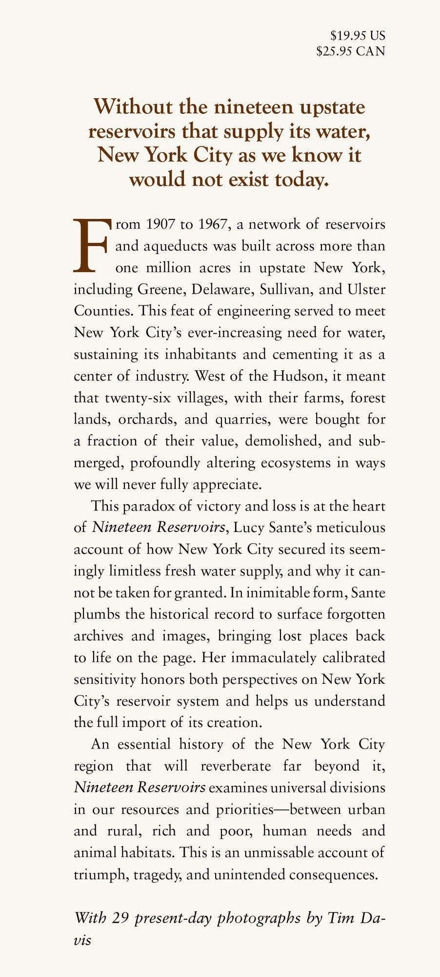 Nineteen Reservoirs: On Their Creation and the Promise of Water for New York City