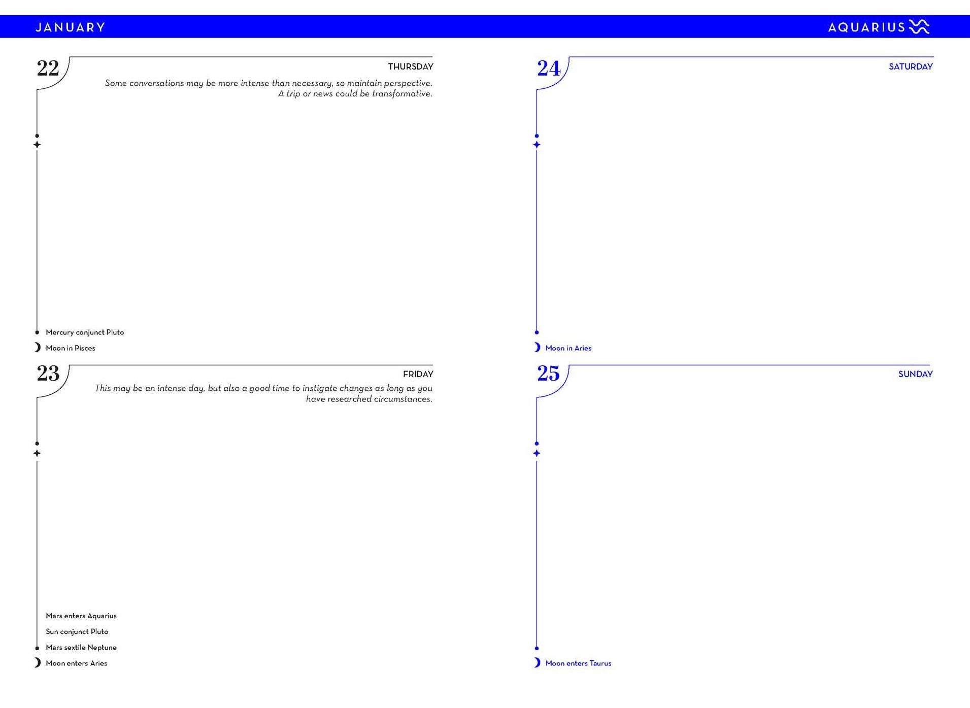 2026 Astrology Planner Calendar Northern Hemisphere