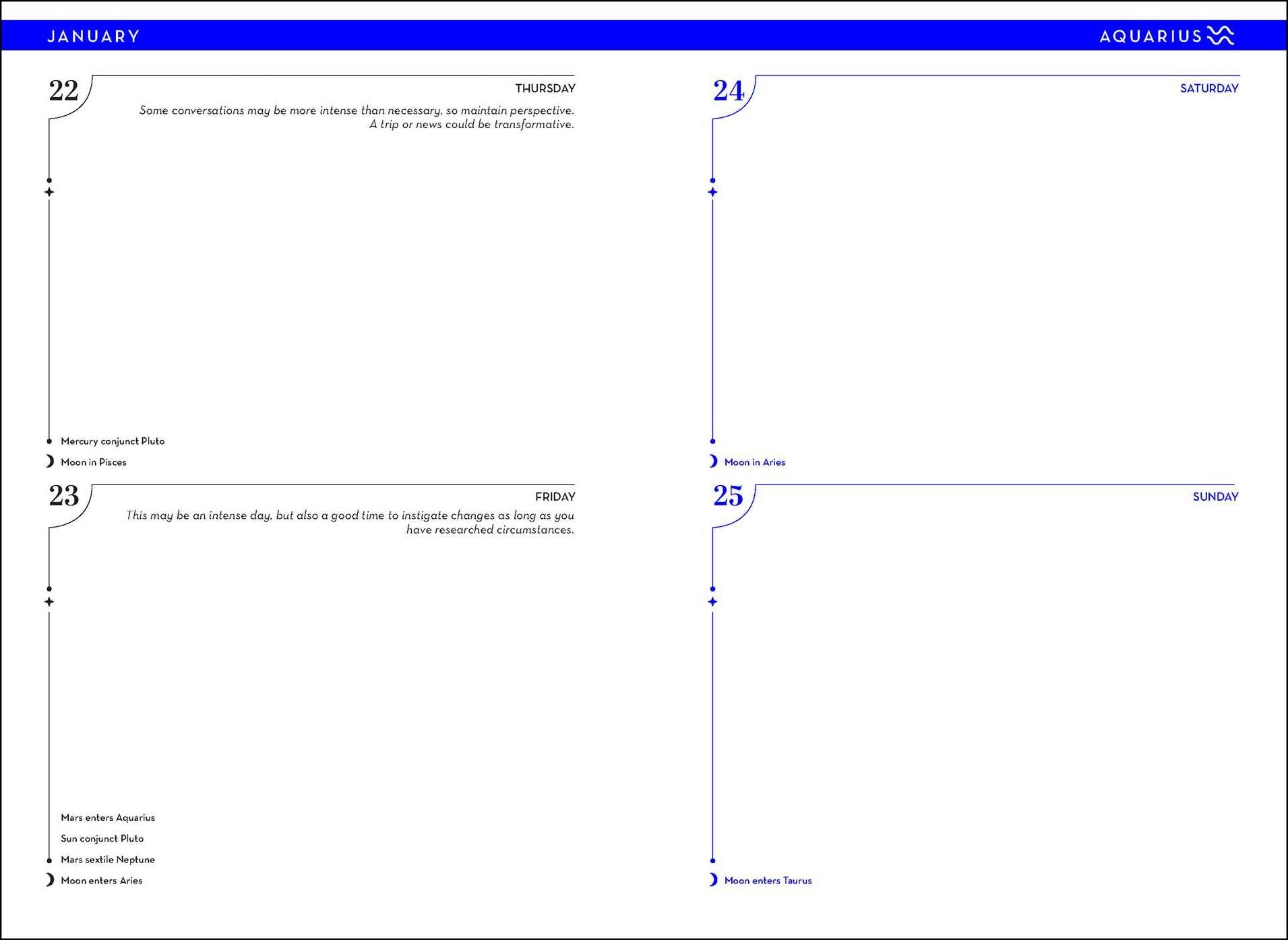 2026 Astrology Planner Calendar Northern Hemisphere