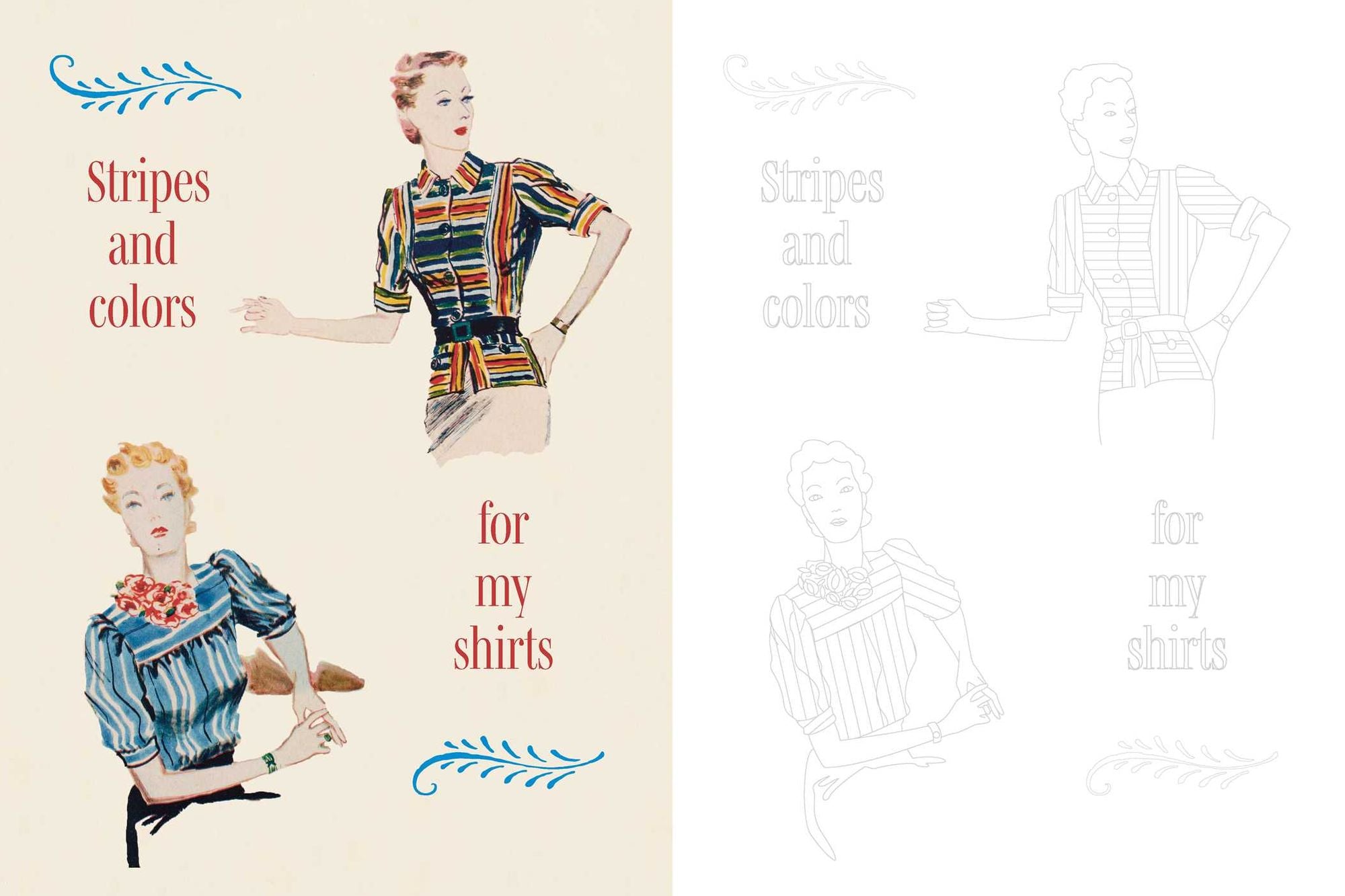 Marie Claire 1930s Fashion Styles Coloring Book