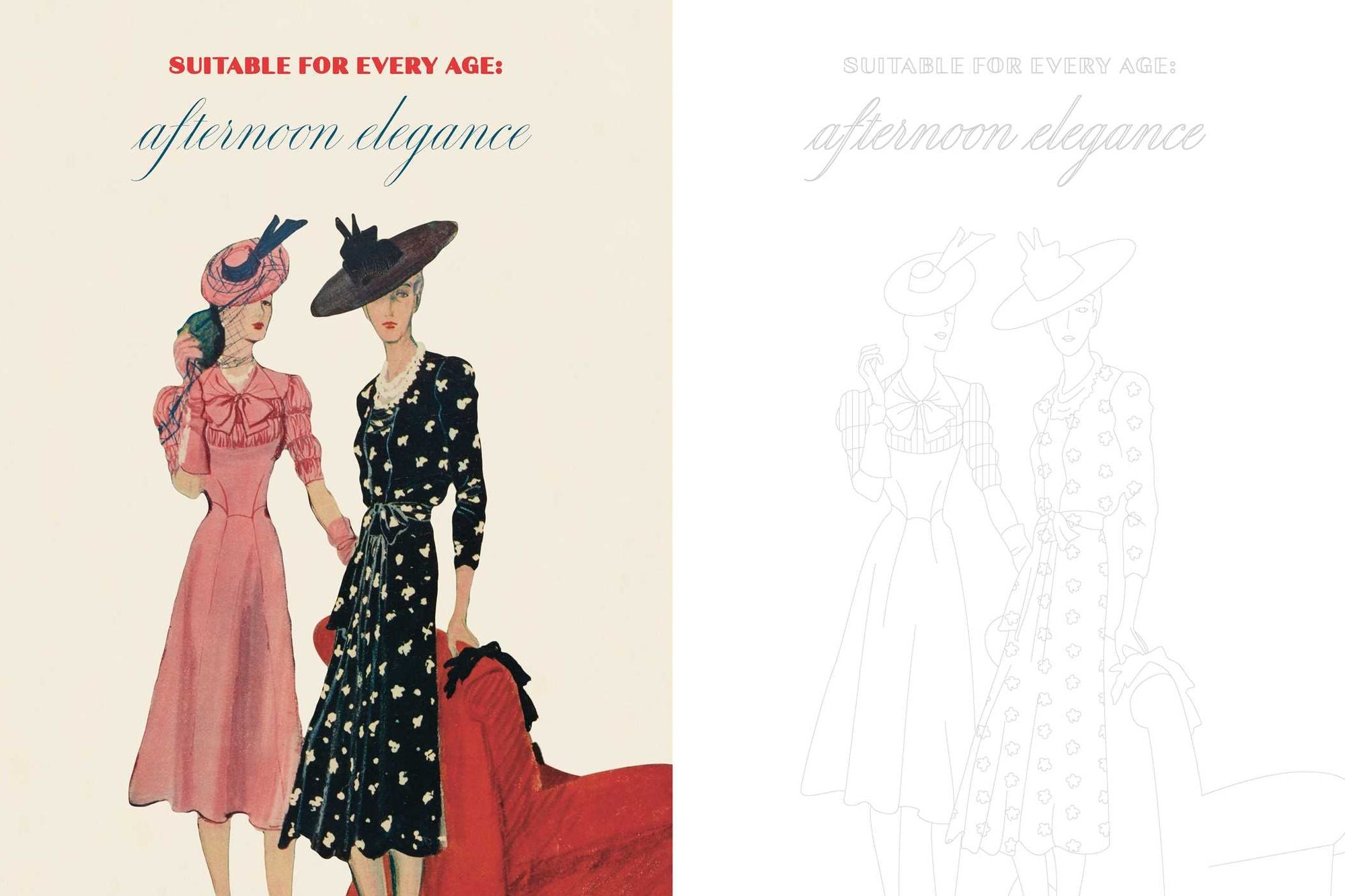 Marie Claire 1930s Fashion Styles Coloring Book