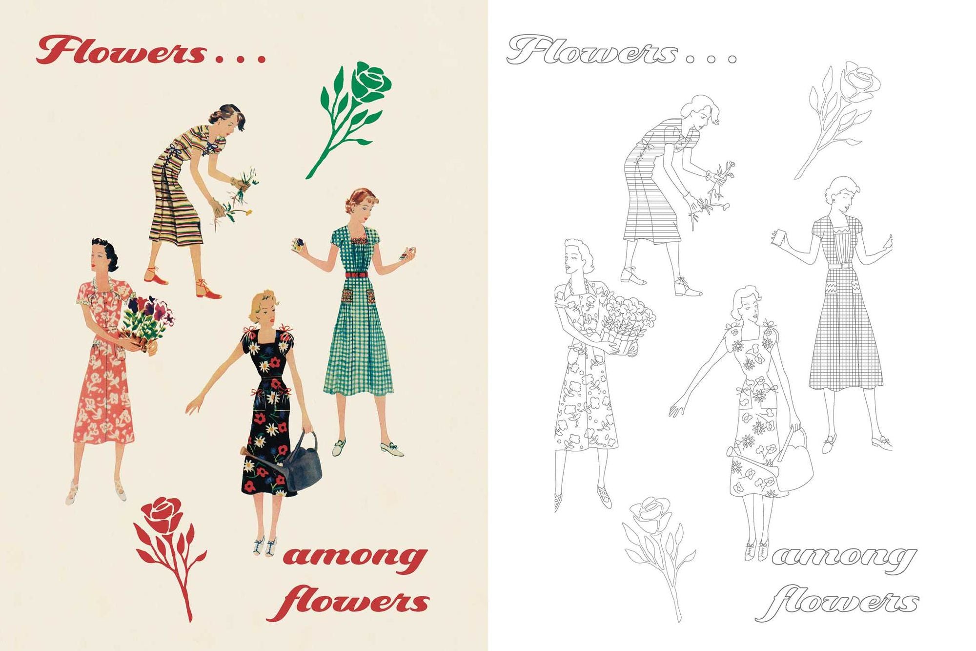 Marie Claire 1930s Fashion Styles Coloring Book