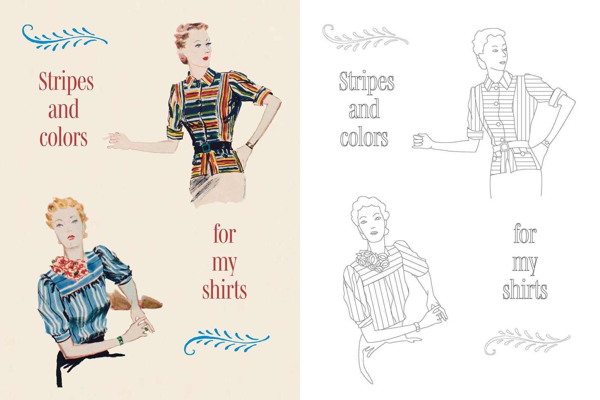 Marie Claire 1930s Fashion Styles Coloring Book