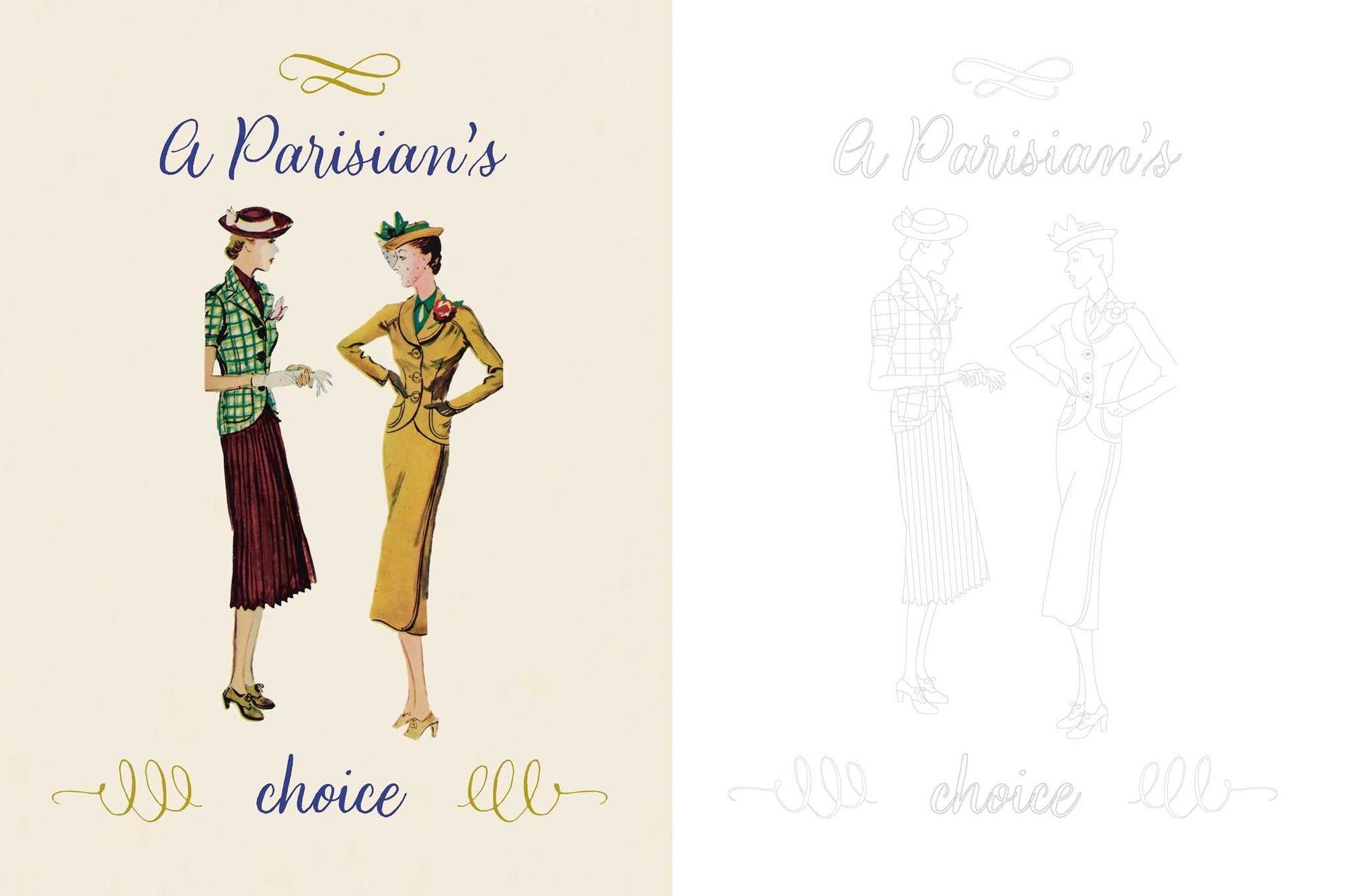 Marie Claire 1930s Fashion Styles Coloring Book