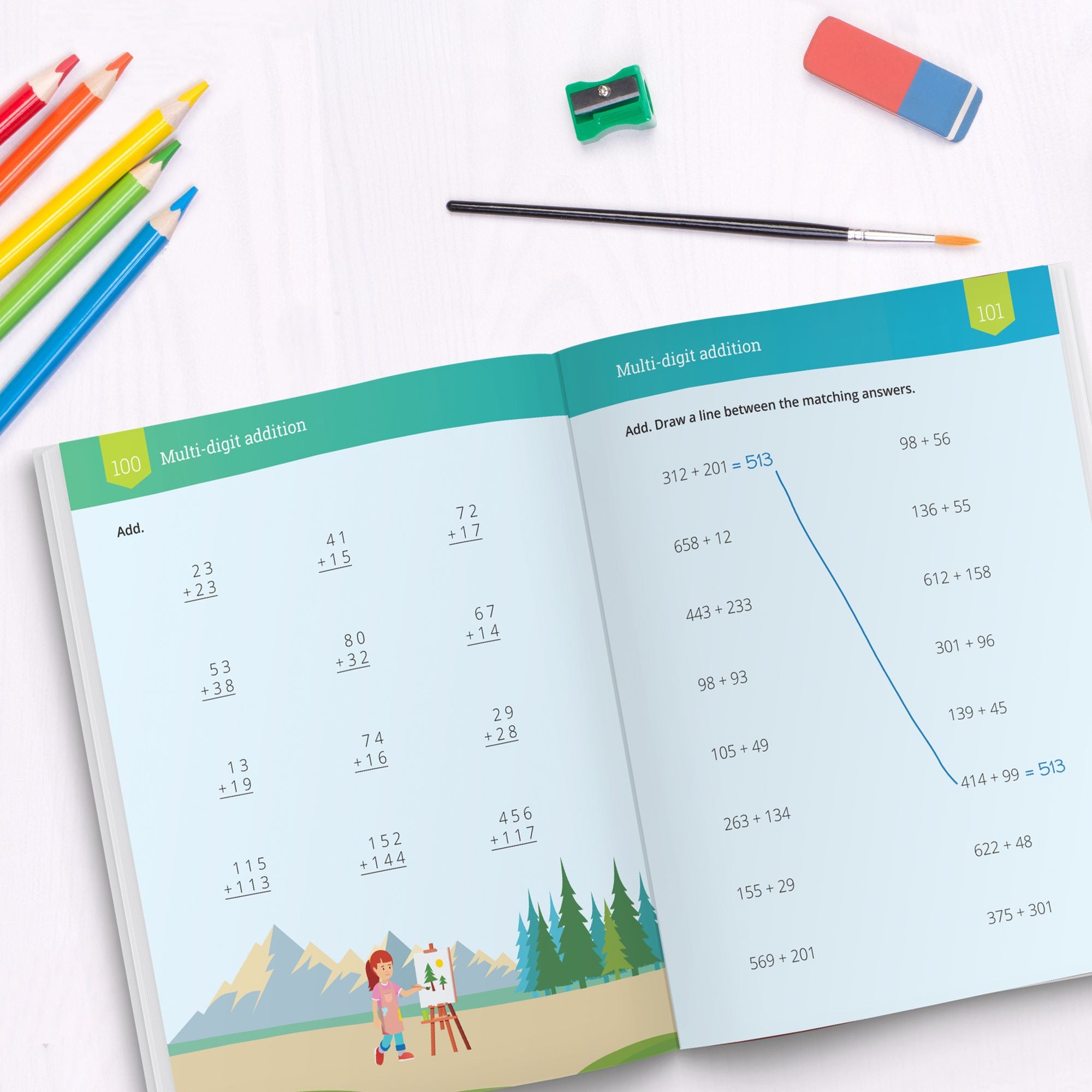 IXL Math Workbook: Grade 2 Addition