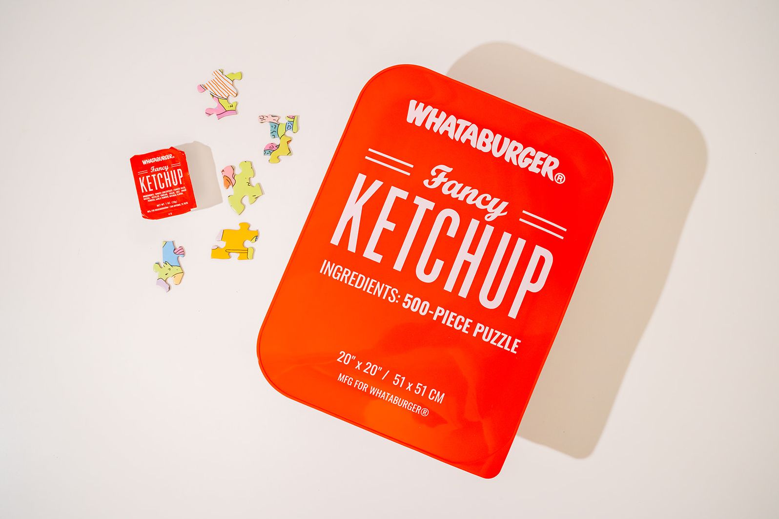 Whataburger Fancy Ketchup Puzzle: 500-Piece Puzzle in a Large Collectible Whataburger Dipping Sauce Container