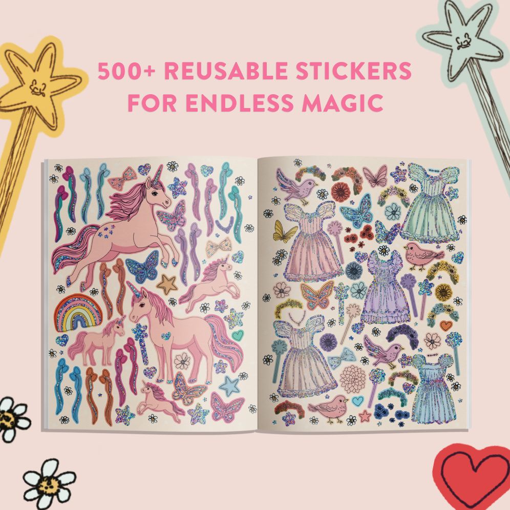 My Fancy Sticker Storybook: Fairies and Unicorns: 500+ Reusable Dress-up Sticker Book for Kids