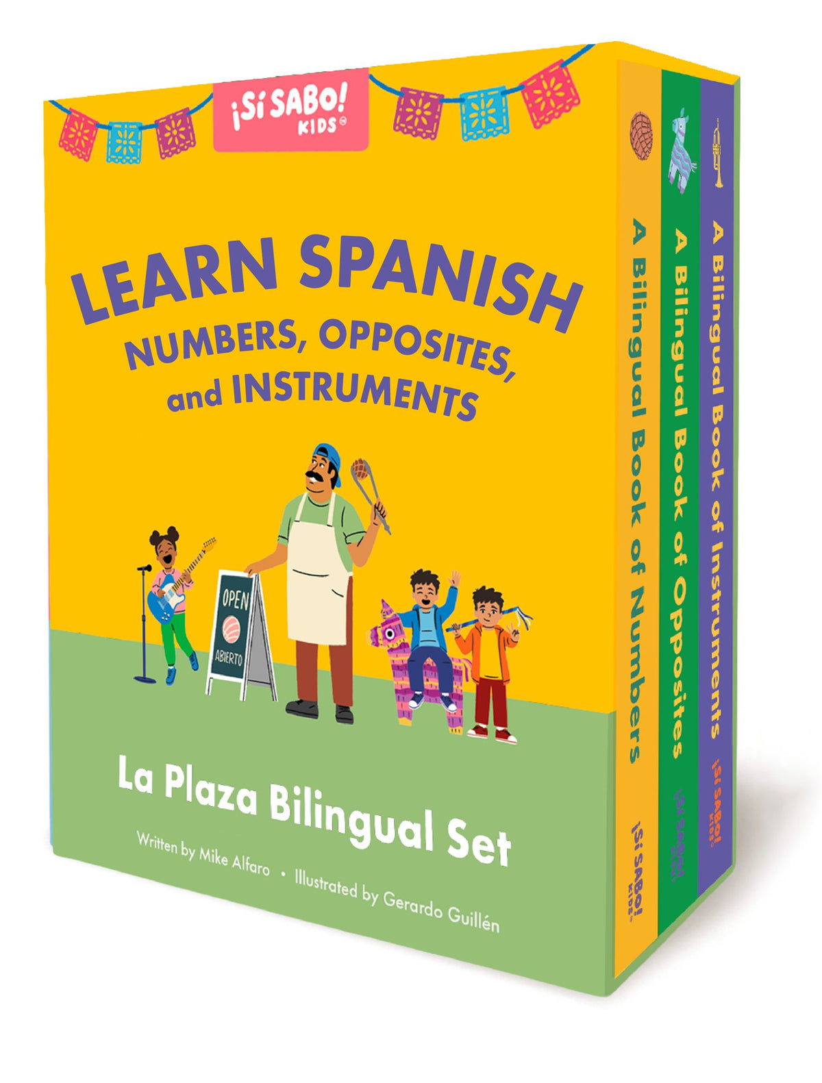 La Plaza: A Collection of Bilingual Books about Numbers, Opposites, and Musical Instruments Inspired by Latin American Culture