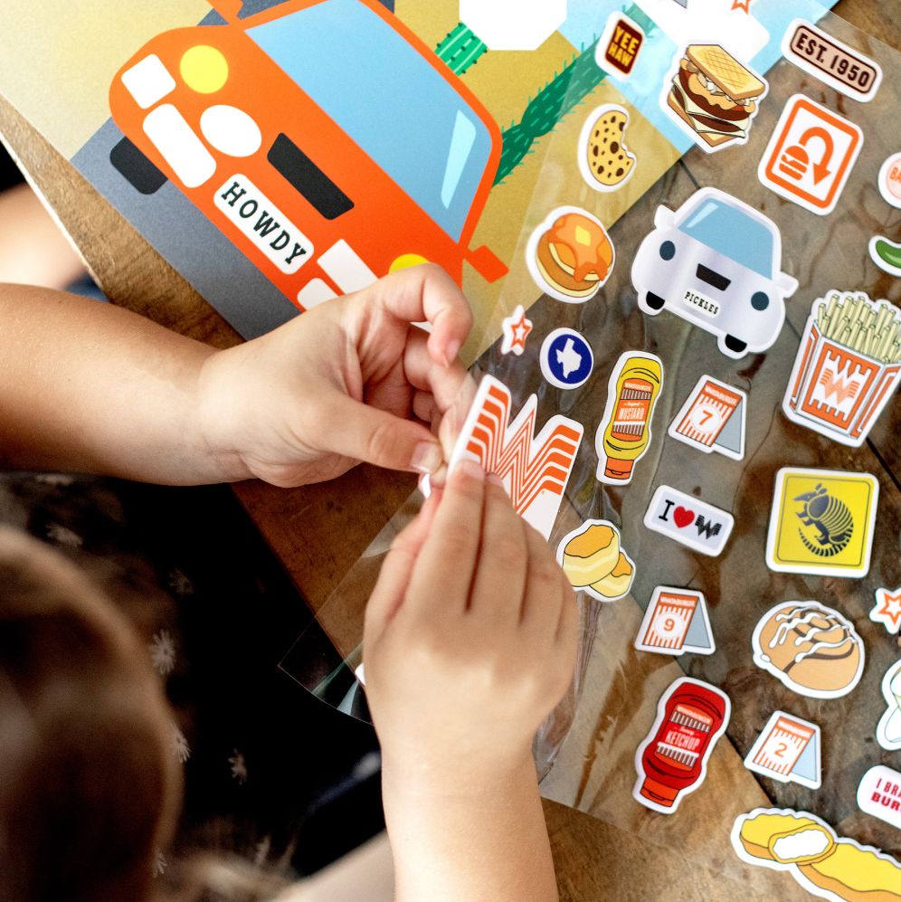 Little Foodies Reusable Sticker Play Set: 30+ Reusable Whataburger Food Stickers and 2 Fold-Out Play & Go Scenes