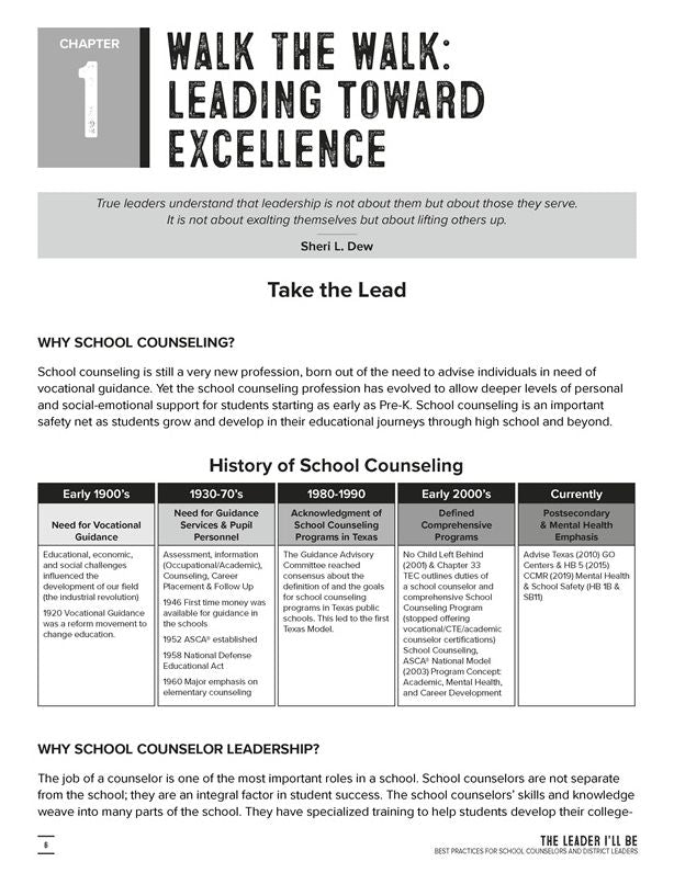 The Leader I'll Be: Best Practices for School Counselors and District Leaders