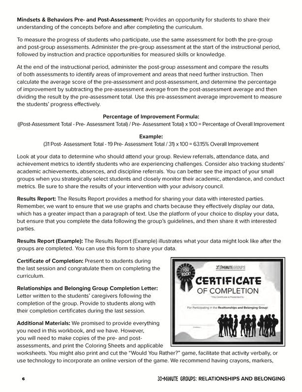 30-Minute Groups: Relationships and Belonging: Valuing Self and Others, Creating Meaningful Connections, and Setting Healthy Boundaries