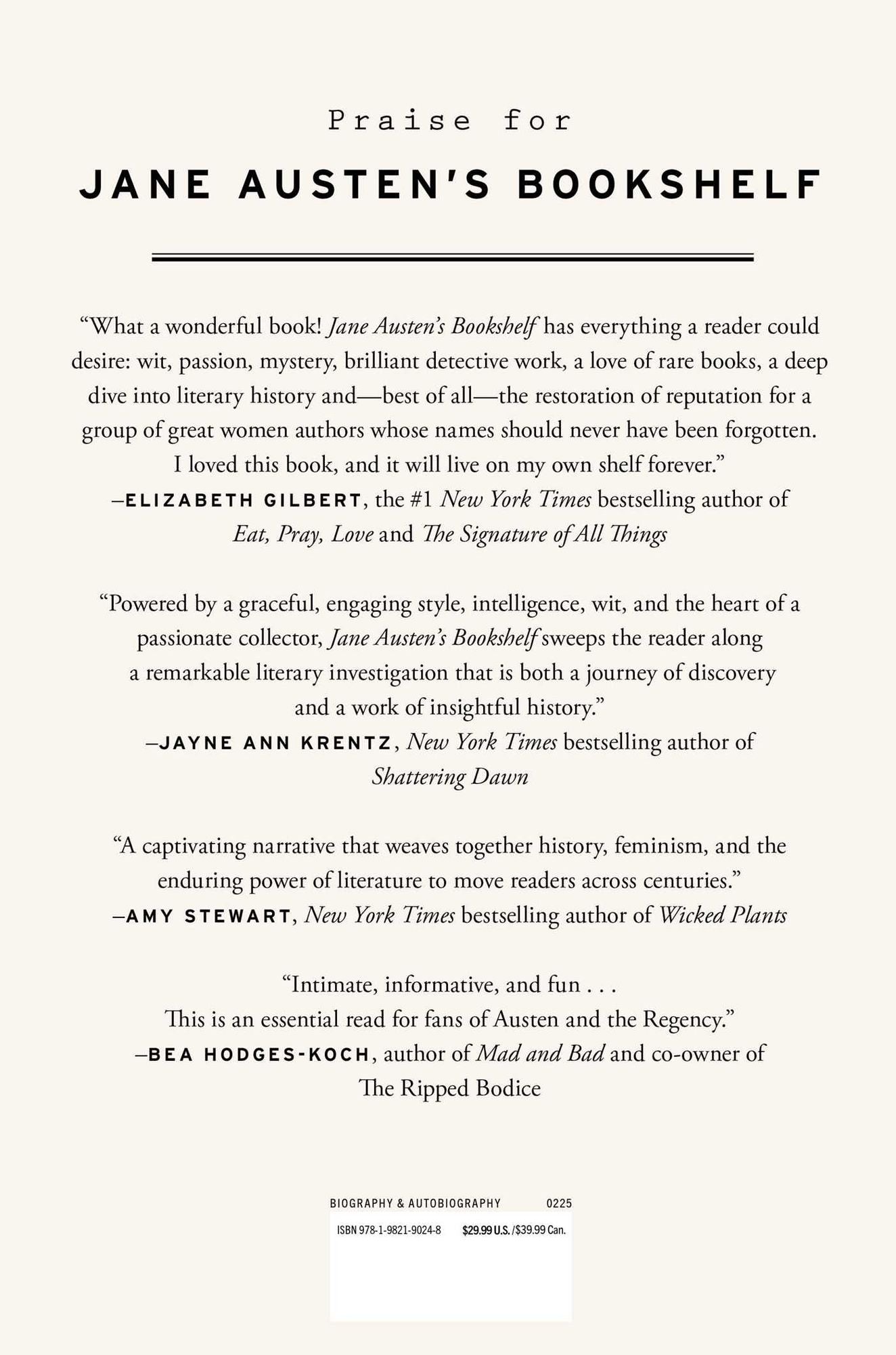 Jane Austen's Bookshelf: A Rare Book Collector's Quest to Find the Women Writers Who Shaped a Legend