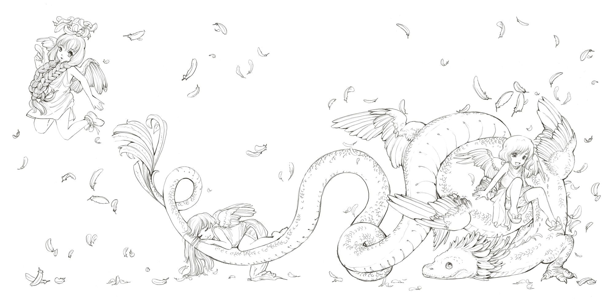 Pop Manga Dragons and Other Magically Mythical Creatures: A Coloring Book