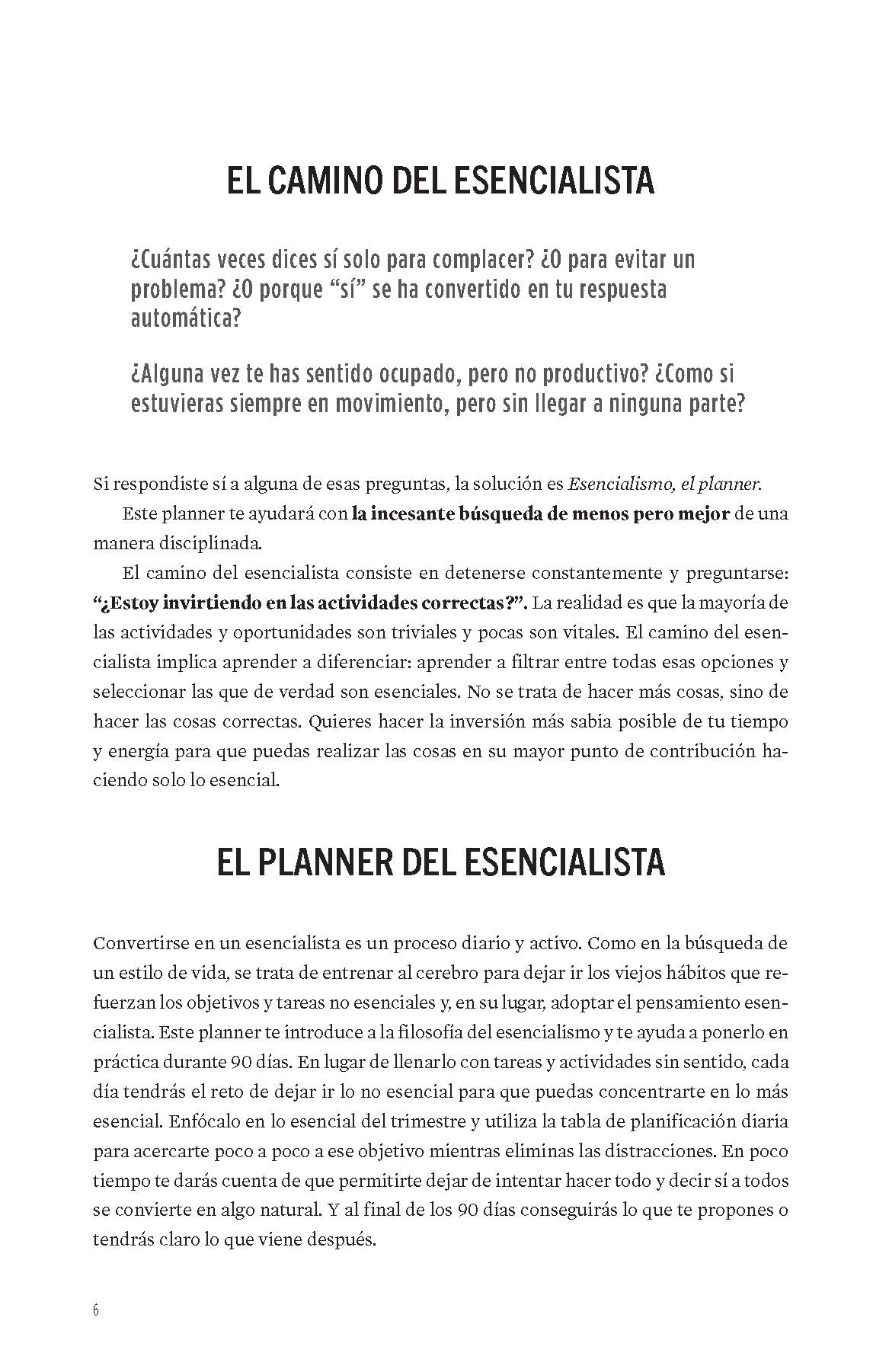 Esencialismo. El planner / The Essentialism Planner