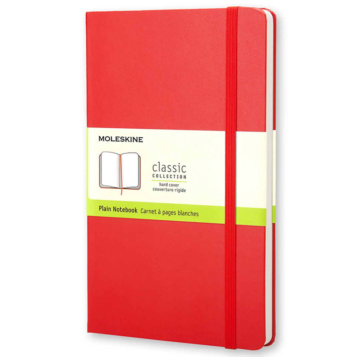 Moleskine Classic Notebook, Large, Plain, Red, Hard Cover (5 x 8.25)