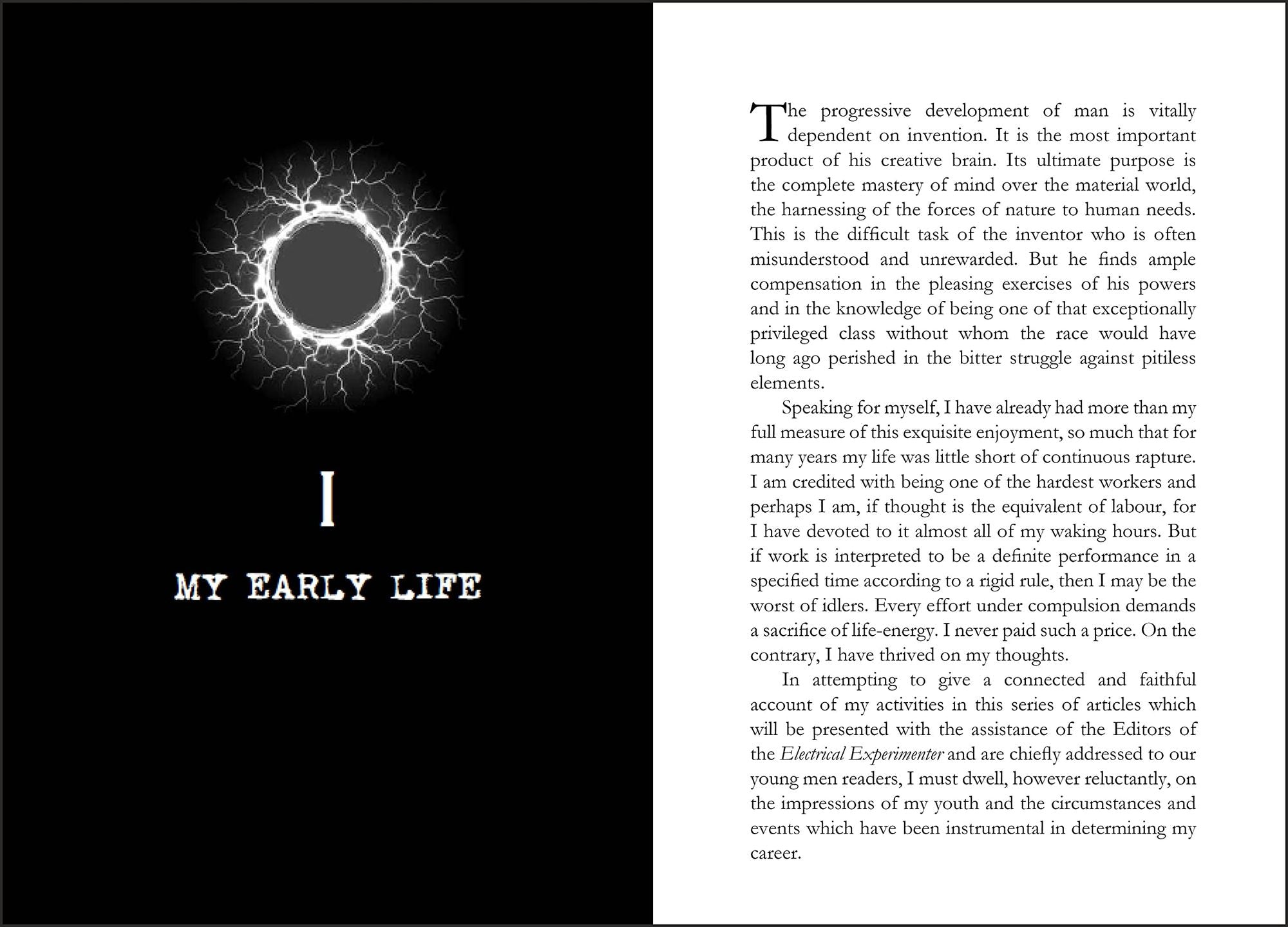 My Inventions, Autobiography of Nikola Tesla