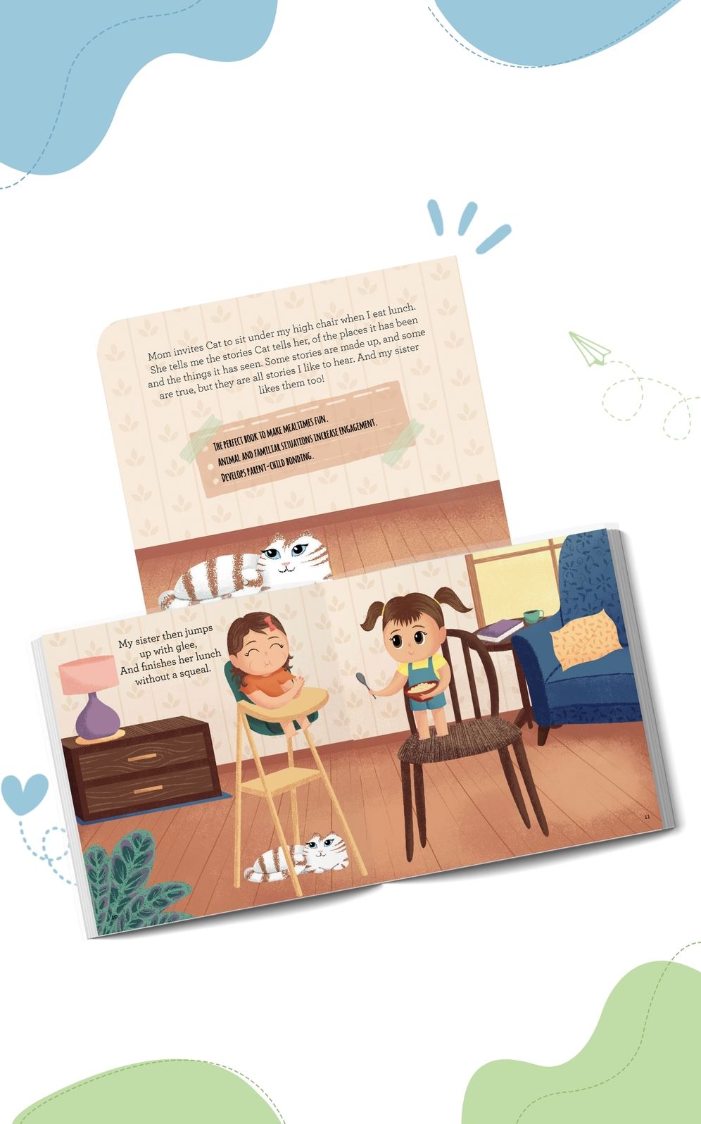 The Cat Who Came to Lunch: Short Story Toddler Book for Daily Routine Mealtime Baby Board Book Birthday Gift for Kids, Infants, and Newborns (Ages 0-4)