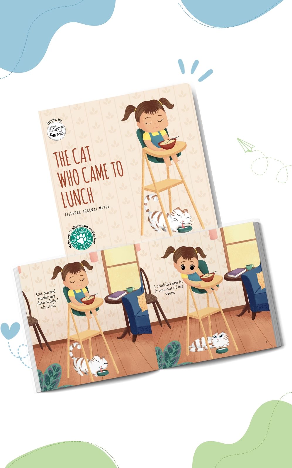 The Cat Who Came to Lunch: Short Story Toddler Book for Daily Routine Mealtime Baby Board Book Birthday Gift for Kids, Infants, and Newborns (Ages 0-4)