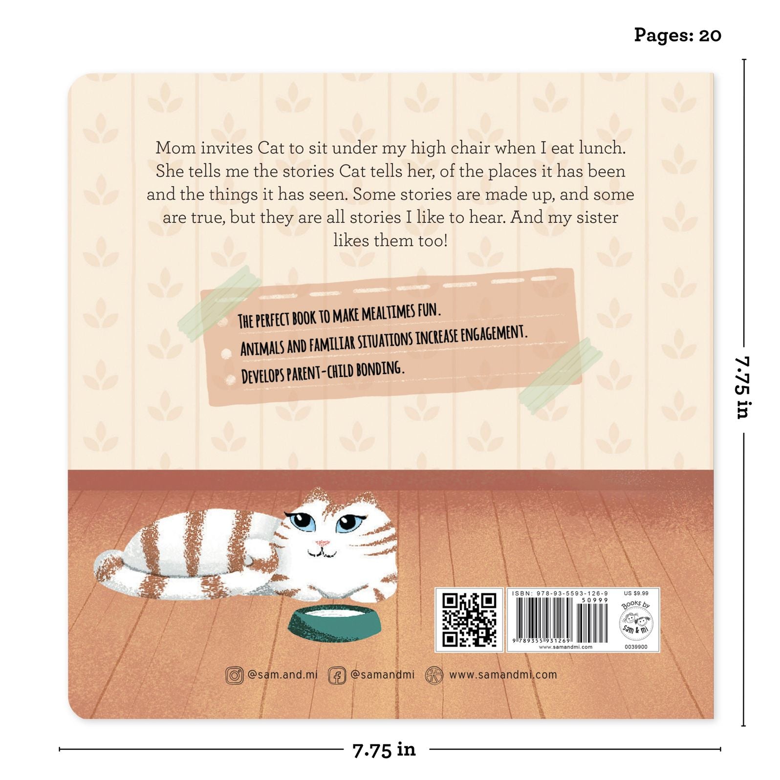 The Cat Who Came to Lunch: Short Story Toddler Book for Daily Routine Mealtime Baby Board Book Birthday Gift for Kids, Infants, and Newborns (Ages 0-4)