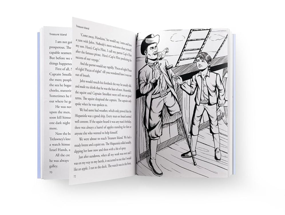 Treasure Island : llustrated Abridged Children Classic English Novel with Review Questions (Hardback