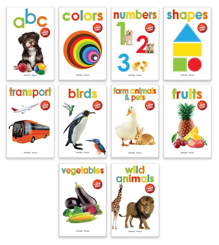 Early Learning Library - Box Set of 10 Books : Big Board Books Series (Large Font)