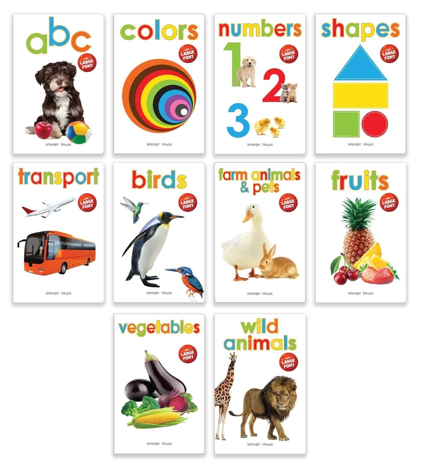 Early Learning Library - Box Set of 10 Books : Big Board Books Series (Large Font)