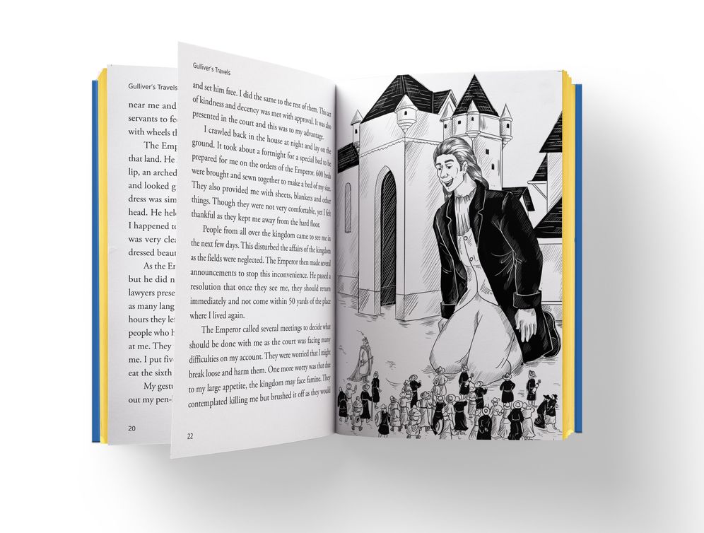 Gulliver Travels : Illustrated Abridged Children Classics English Novel with Review Questions (Hardback)