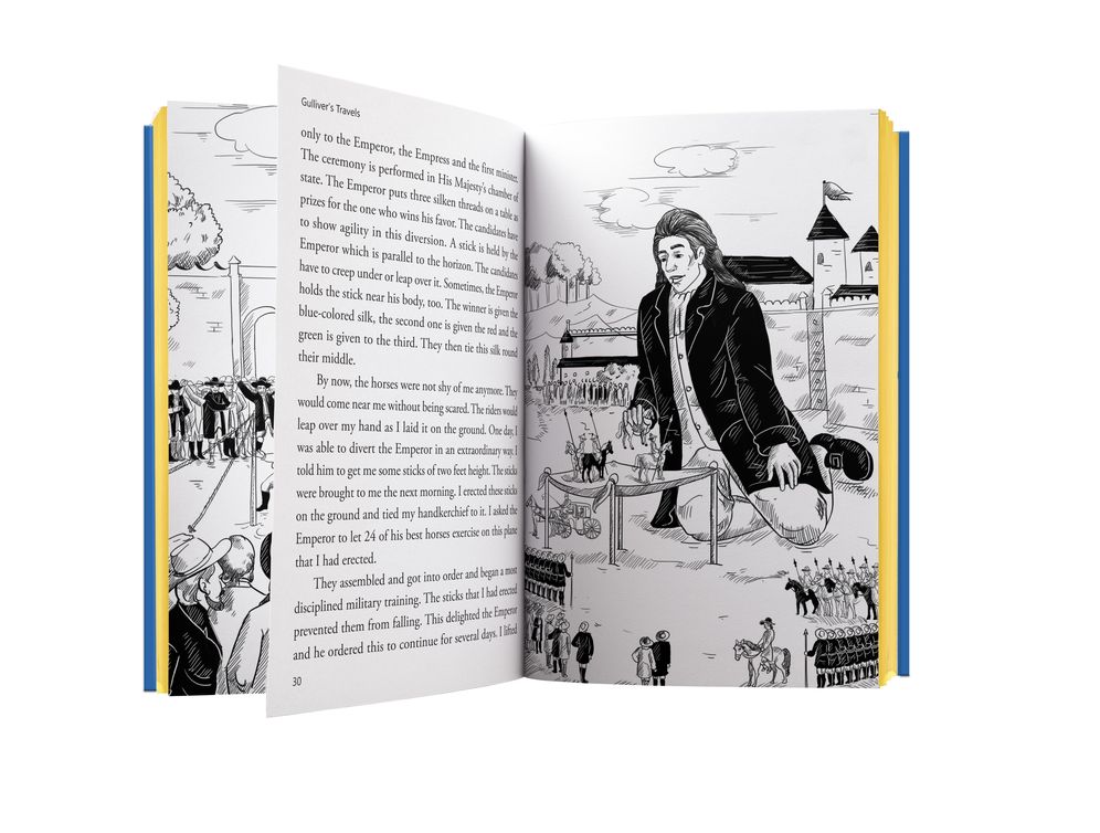 Gulliver Travels : Illustrated Abridged Children Classics English Novel with Review Questions (Hardback)