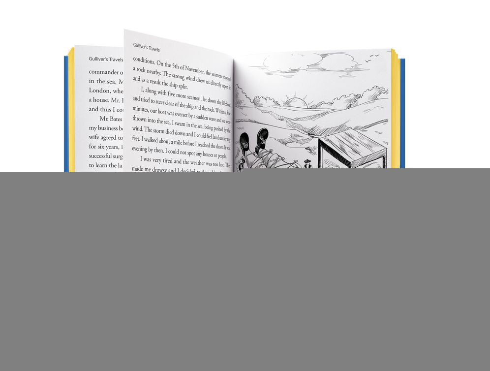 Gulliver Travels : Illustrated Abridged Children Classics English Novel with Review Questions (Hardback)