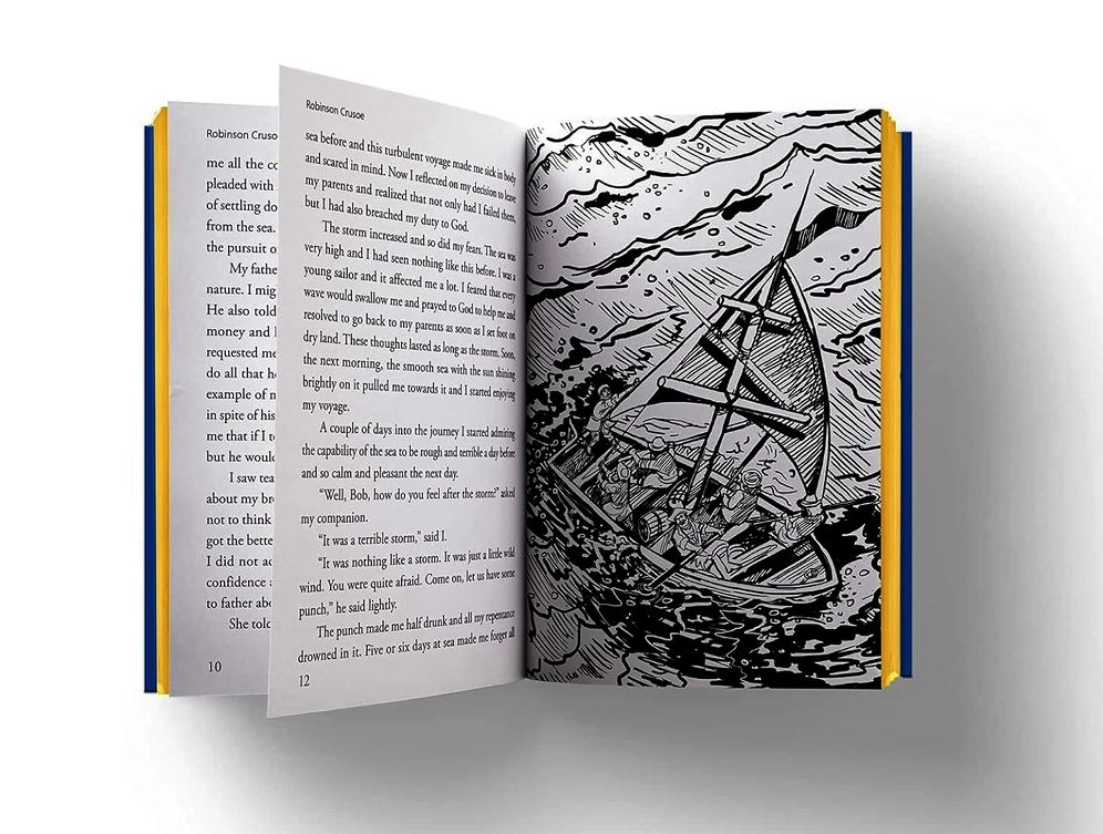 Illustrated Classics - Robinson Crusoe: Abridged Novels With Review Questions