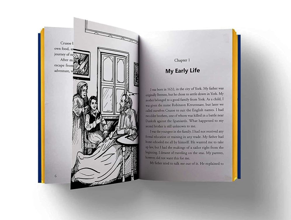 Illustrated Classics - Robinson Crusoe: Abridged Novels With Review Questions