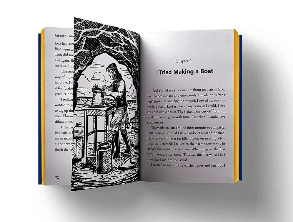 Illustrated Classics - Robinson Crusoe: Abridged Novels With Review Questions