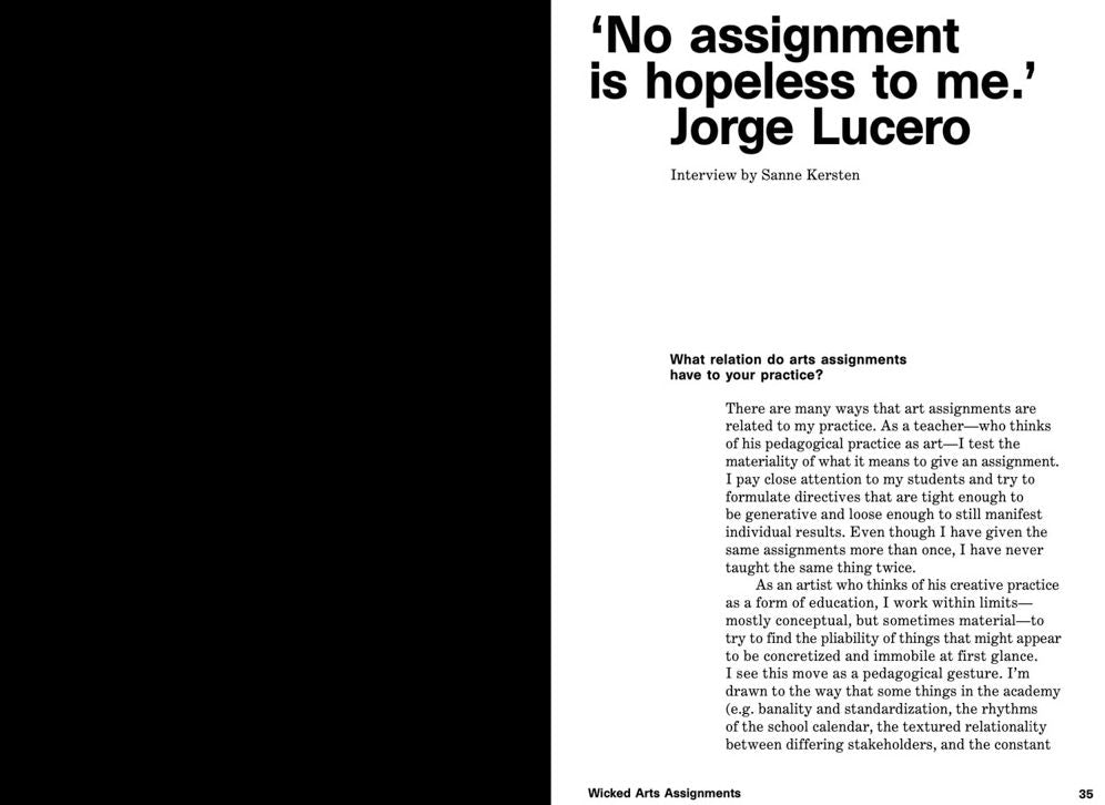 Wicked Arts Assignments: Practising Creativity in Contemporary Arts Education