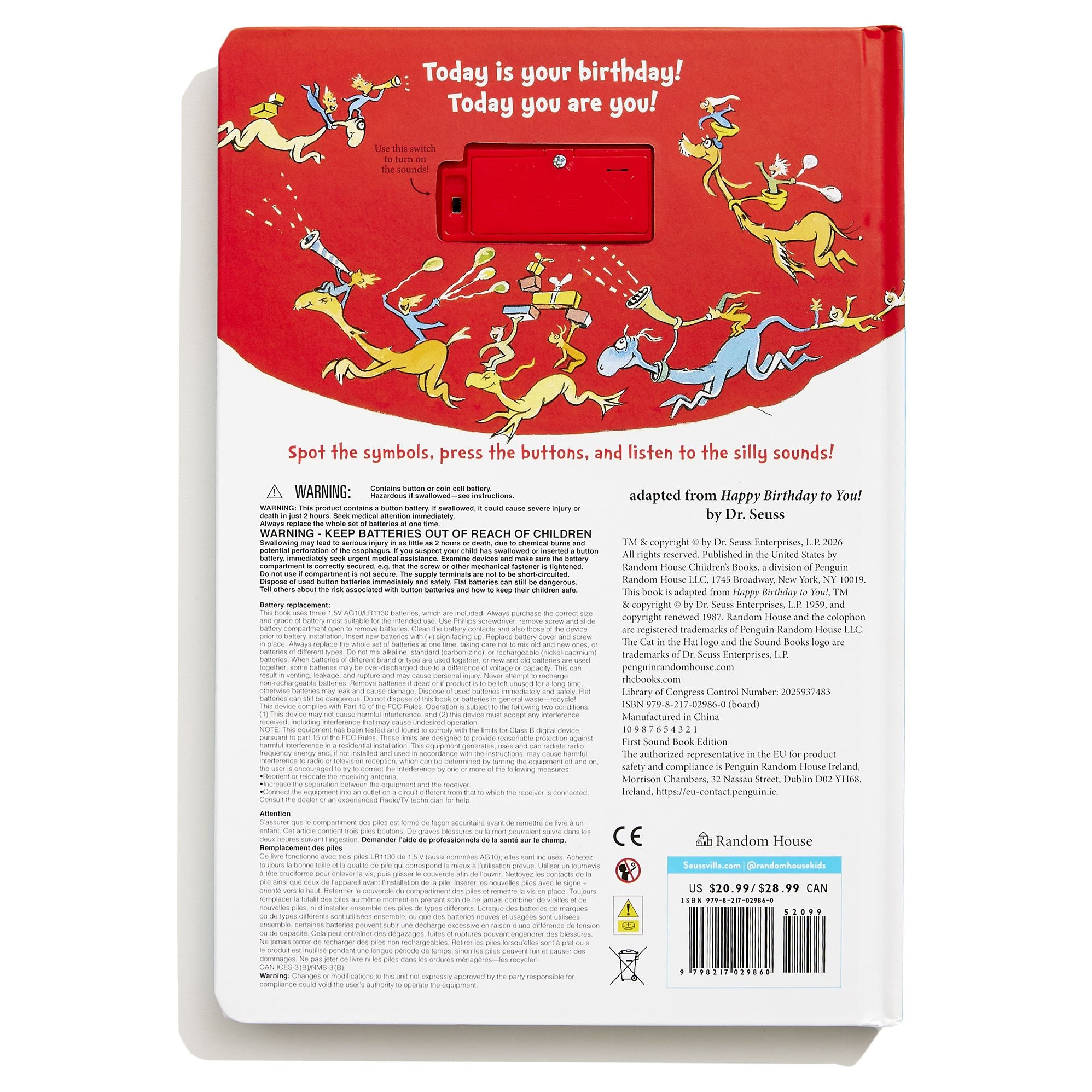 Dr. Seuss's Happy Birthday to You! with 12 Silly Sounds: An Interactive Read and Listen Book