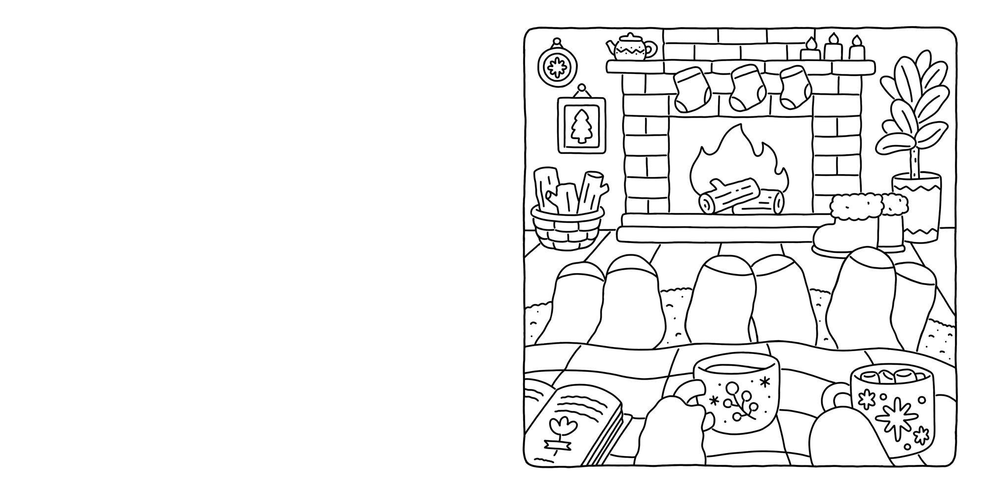 Fuzzy Hygge: Cute and Cozy Coloring Book for Adults & Teens Featuring Adorable Animals Characters for Stress Relief