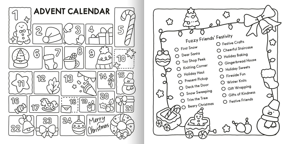 Fuzzy Hygge: Christmas Vibes Coloring Book: Christmas Vibes Coloring Book for Adults & Teens Featuring Cozy Festive Holiday