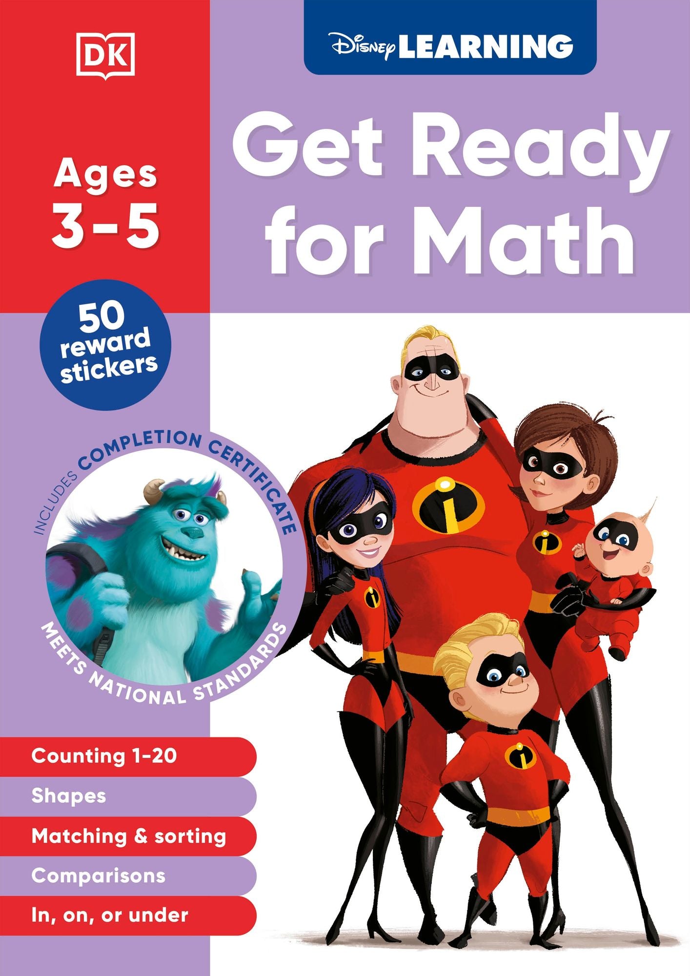 Disney Learning Get Ready for Math (Ages 3-5): Preschool Beginner Math Workbook for Kids, Curriculum-Based