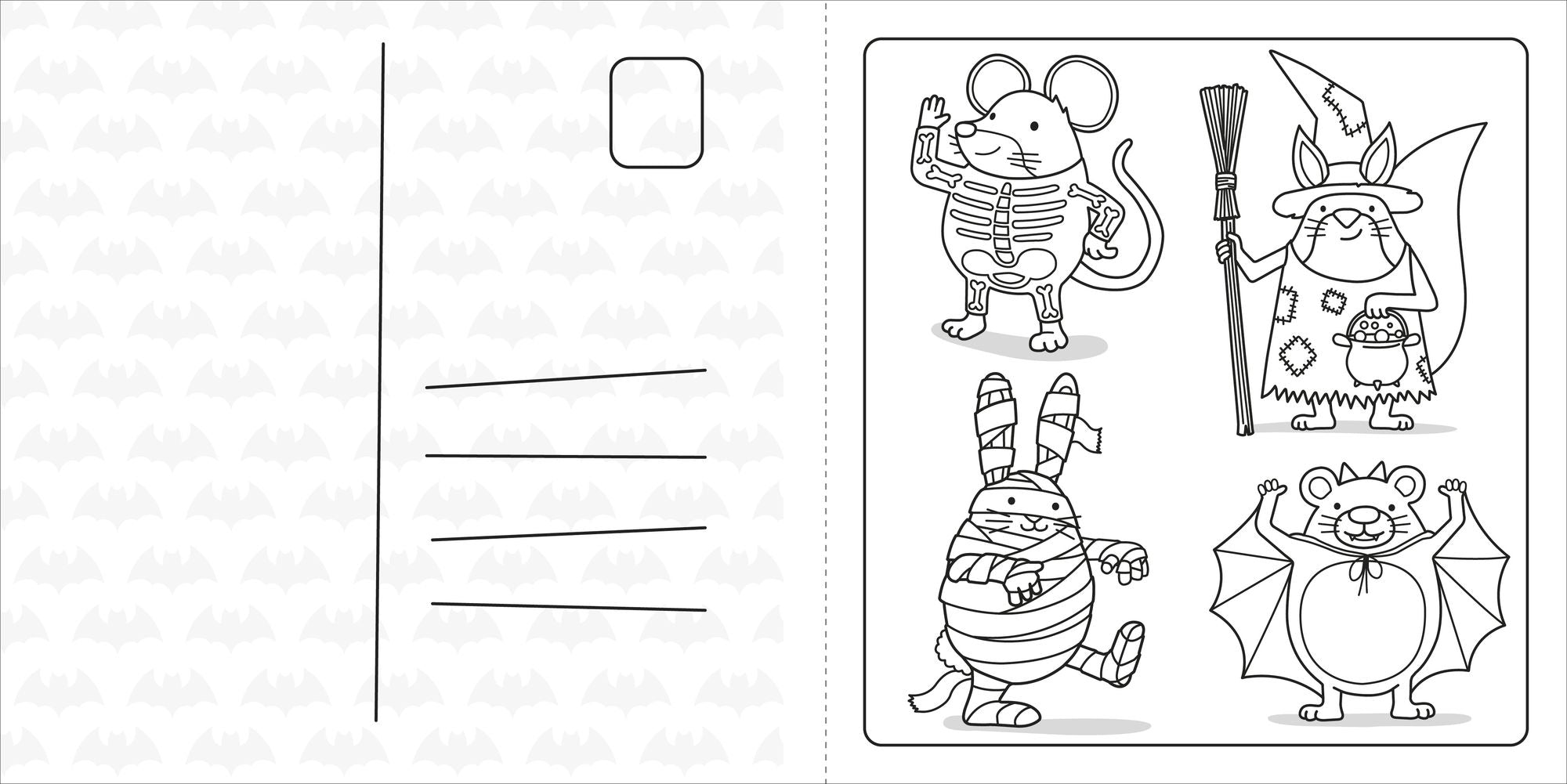 Super Cuties: A Cozy Halloween Coloring Book: 30 Cute and Spooky Illustrations For All Ages
