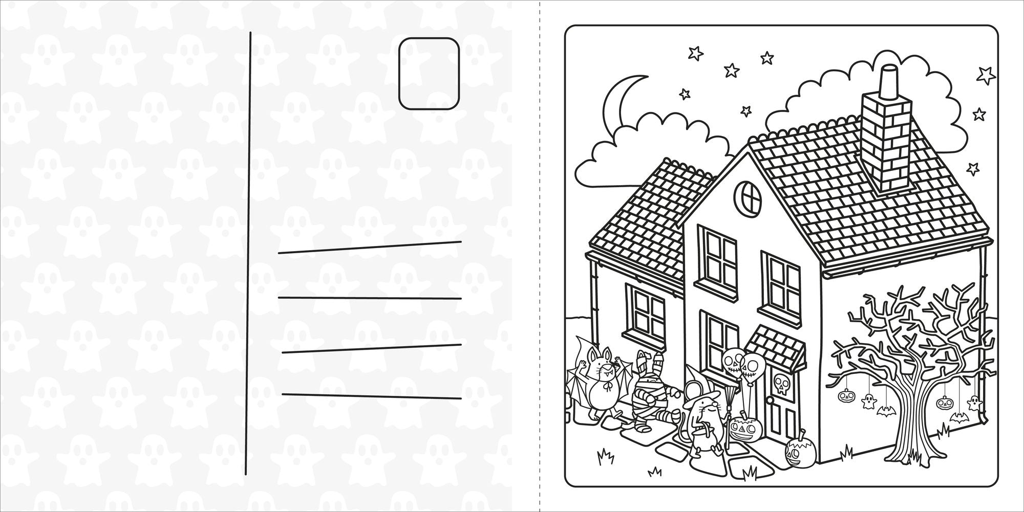 Super Cuties: A Cozy Halloween Coloring Book: 30 Cute and Spooky Illustrations For All Ages