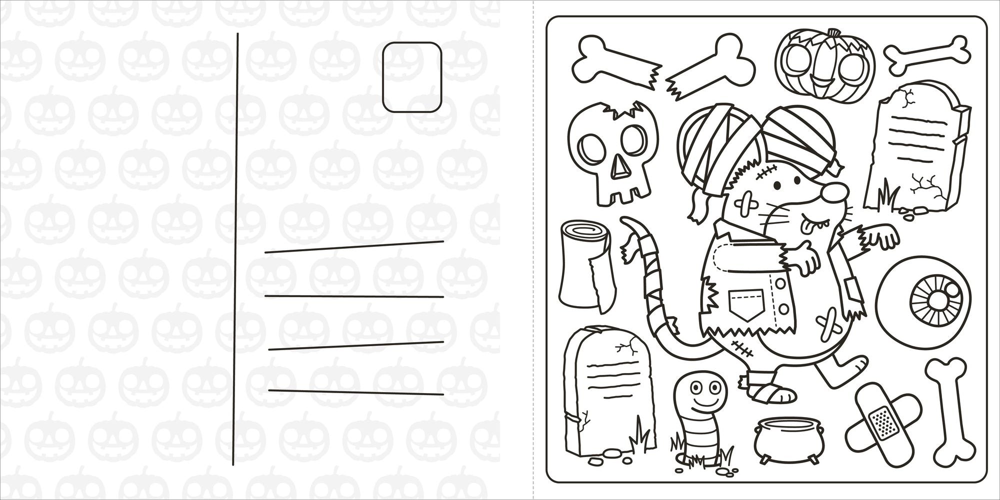 Super Cuties: A Cozy Halloween Coloring Book: 30 Cute and Spooky Illustrations For All Ages