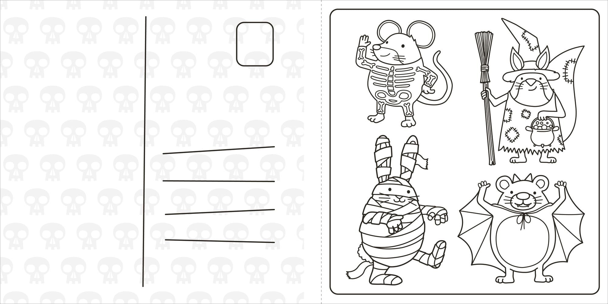 Super Cuties: A Cozy Halloween Coloring Book: 30 Cute and Spooky Illustrations For All Ages