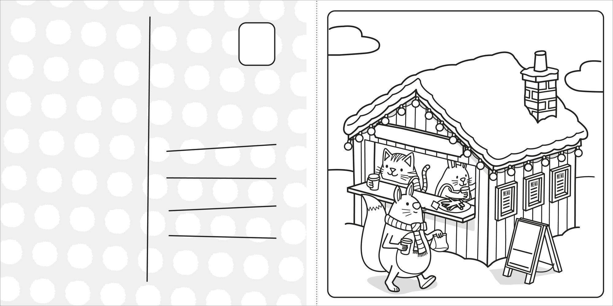 Super Cuties: A Cozy Christmas Coloring Book