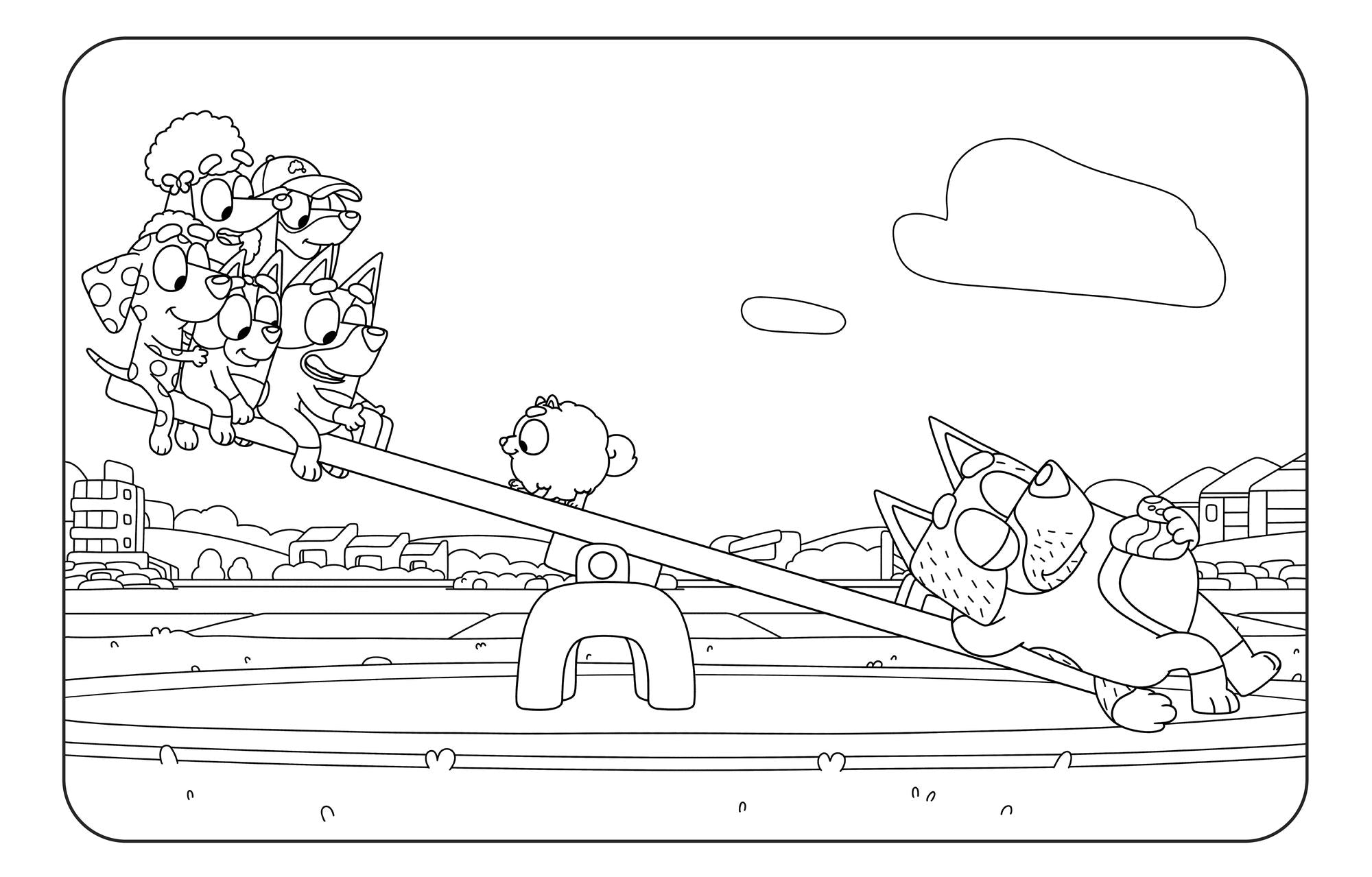 Bluey and Friends: Outdoor Fun: A Coloring Book