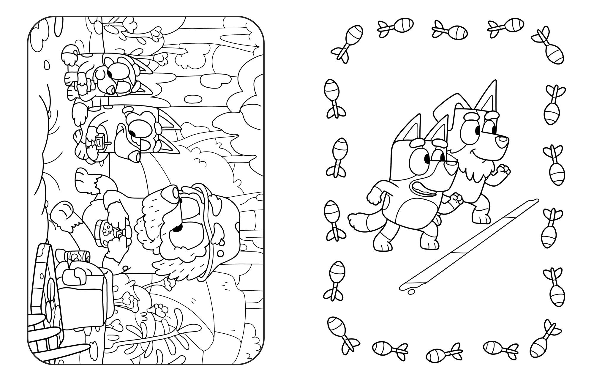 Bluey and Friends: Outdoor Fun: A Coloring Book