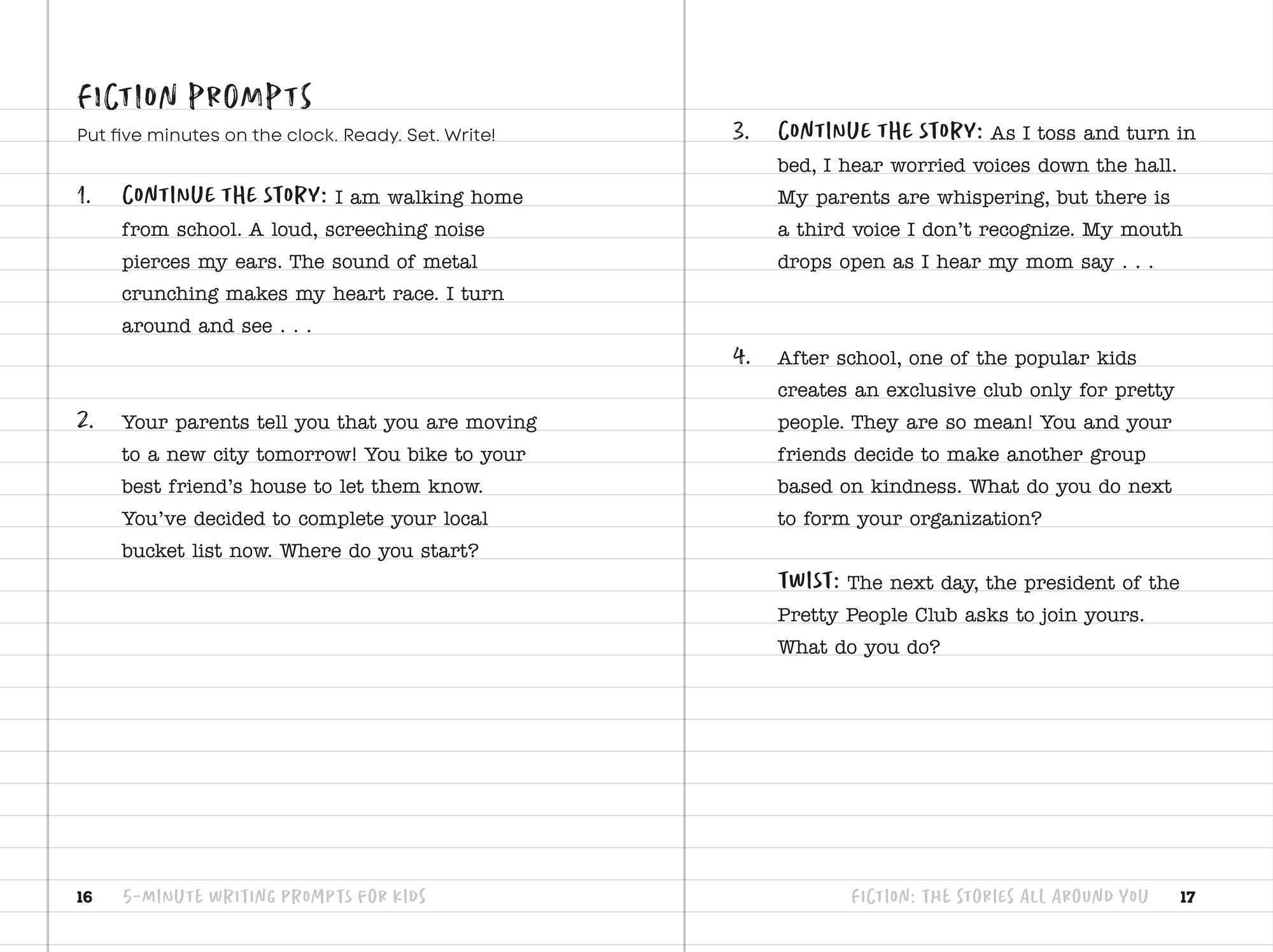 5-Minute Writing Prompts for Kids: Fun Story Starters and Questions to Unleash Your Creativity
