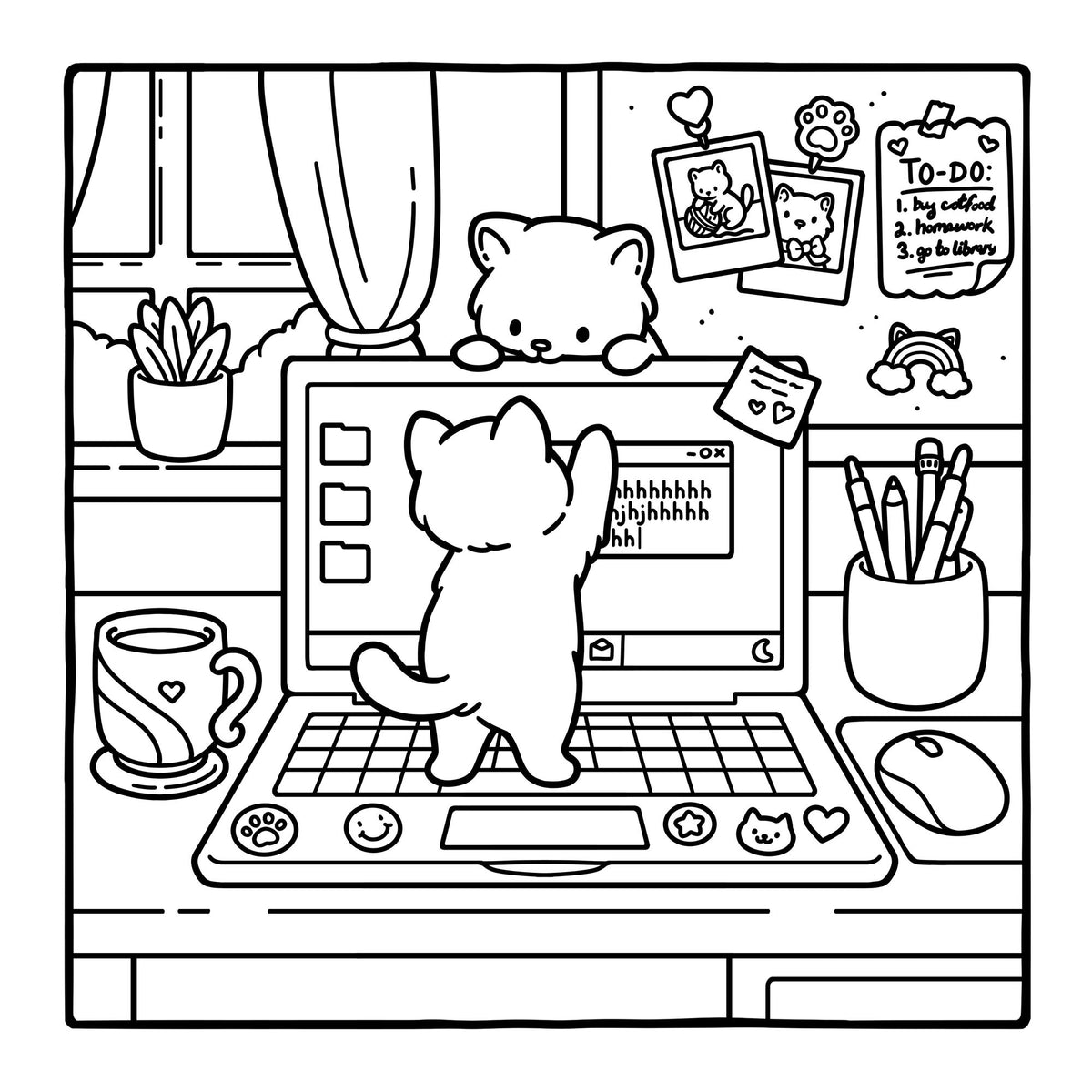 Cozy Kitties: Cute Coloring Book